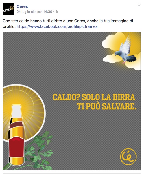 Elementi decorativi di brand sulle immagini di profilo dei fan