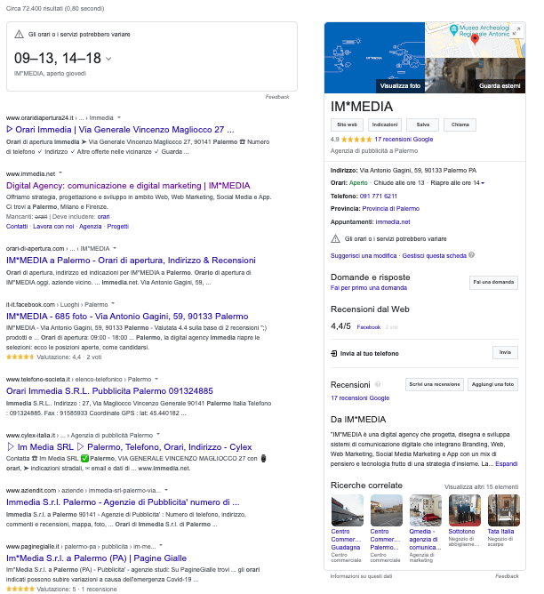 google my business serp IM*MEDIA