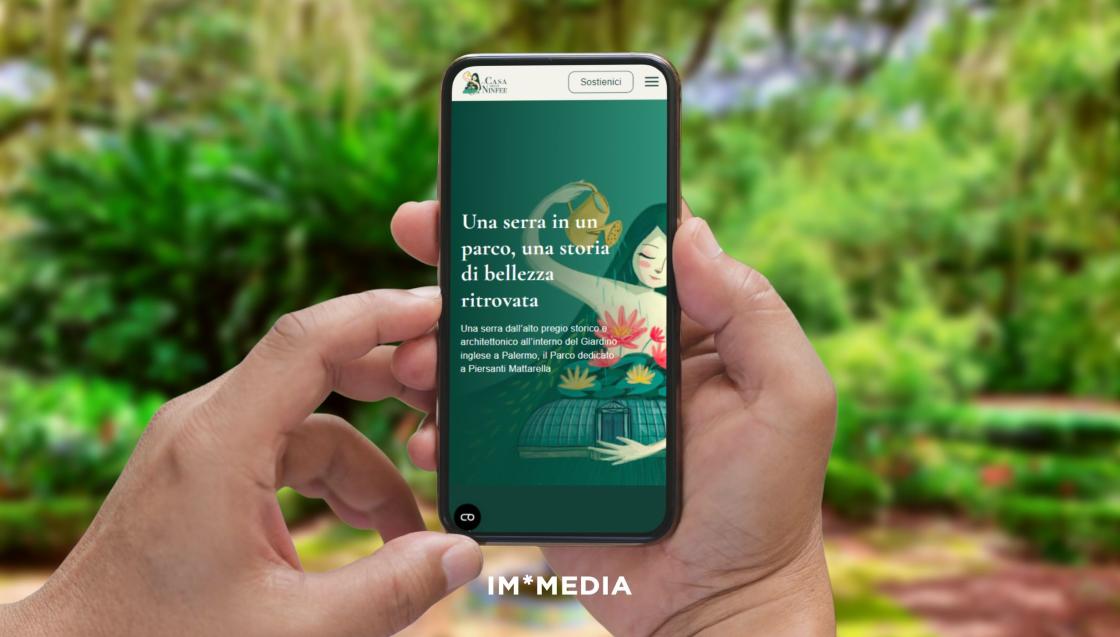 Smartphone con sito casa delle ninfee